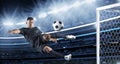 Hispanic Soccer Player kicking the ball Royalty Free Stock Photo