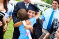 Hispanic Student And Family Celebrating Graduation