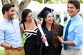 Hispanic Student And Family Celebrating Graduation Royalty Free Stock Photo