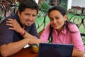 Hispanic students on a laptop Royalty Free Stock Photo