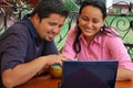 Hispanic students on a laptop Royalty Free Stock Photo