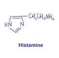 Histamine chemical structure. Vector illustration Hand drawn.