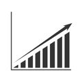 The histogram. Black chart on a white background. An ever-growing schedule. Flat illustration