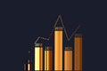 a histogram with columns of years from 2017 to 2022 on a white background, statistics and analysis