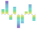 Histogram icon. Color gradient column chart template