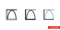 Histogram icon of 3 types color, black and white, outline. Isolated vector sign symbol