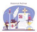 Historian concept. History science, paleontology, archeology. Knowledge Royalty Free Stock Photo