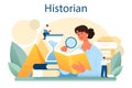 Historian concept. History science, paleontology, archeology. Knowledge of past Royalty Free Stock Photo