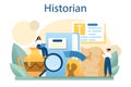 Historian concept. History science, paleontology, archeology. Knowledge of past Royalty Free Stock Photo