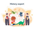 Historian science concept. History, paleontology, archeology. Knowledge Royalty Free Stock Photo