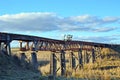 Historic abandoned railway bridge over Boorowa river, NSW Royalty Free Stock Photo