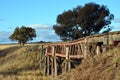 Historic abandoned railway bridge over Boorowa river, NSW Royalty Free Stock Photo