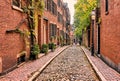 Historic Acorn Street at Boston Royalty Free Stock Photo