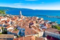 Historic  Adriatic town of Krk aerial view, Island of Krk Royalty Free Stock Photo