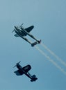 Historic Airplanes In Mid-Air Royalty Free Stock Photo