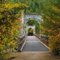 The historic Alexandra Bridge over the Fraser River in the Fraser Canyon Royalty Free Stock Photo