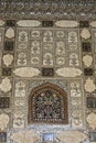 Ancient fortress, Amer fort, Shish Mahal, architectural detail, Jaipur, Rajasthan, India.