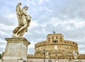 Historic ancient Castle of Saint Angel in Rome Royalty Free Stock Photo