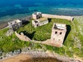 Historic ancient monastery on an island around the Patrica beach. (Turkish name kizlar manastiri) Cunda -