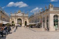 The historic Arc Here city gate on the Place Stanislas square in the city center of Nancy