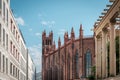 Historic architecture, church and modern buildings, real estate in Berlin, Mitte