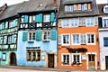 Historic architecture with colorful traditional Germanic and French houses in Colmar, Alsace, France