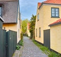 Historic architecture of Dragor. Olld houses in the historical city of Dragoer, Copenhagen, Denmark. Royalty Free Stock Photo