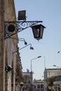 old architecture of Arequipa/Peru. Porchs and vintage lamps Royalty Free Stock Photo