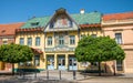 Historic architecture in the main square of Skalica.