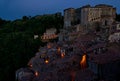 Evening panorama of the picturesque, historical, Italian town in Toscania.