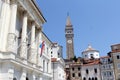 Historic architecture of Piran, Slovenia. Royalty Free Stock Photo