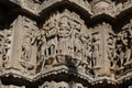 Historic architecture, stone carving at jagdish temple, udaipur, rajasthan, india. Royalty Free Stock Photo