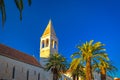 Historic architecture in Trogir with bell tower of Church of St Royalty Free Stock Photo
