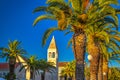 Historic architecture in Trogir with bell tower of Church of St Royalty Free Stock Photo