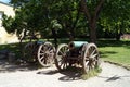 Historic artillery pieces on display, on the grounds of Suomenlinna Fortress, Helsinki, Finland Royalty Free Stock Photo