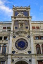 Historic astronomical zodiac clock tower on Piazza San Marco by the Doge's palace in Venice, Italy Royalty Free Stock Photo