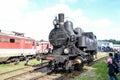 Historic Austrian steam engine 3033 shunting