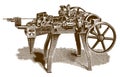 Historical automatic wire-forming machine in side view