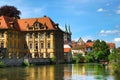 Historic Bamberg by the Regnitz River under a Clear Spring Sky in Bavaria, Germany Royalty Free Stock Photo