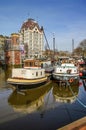 Historic barges in Rotterdam