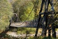 Historic Baring Bridge a wooden suspension crossing of Skykomish River Royalty Free Stock Photo