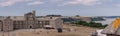 Historic barracks building at Pendennis Castle, Falmouth, Cornwall, England Pano