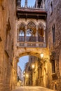 The historic Barrio Gotico in Barcelona at dawn