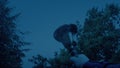 Historic Bell Ringer Outside At Dusk