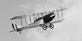 Historic biplane on the sky. Royalty Free Stock Photo