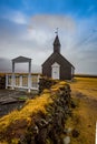 Historic black church of Budir, Iceland