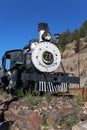 Historic Black Hawk, Colorado Baldwin Locomotive #71 under blue sky