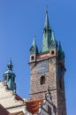 Historic black tower in the center of Klatovy