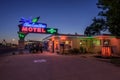 Historic Blue Swallow Motel in Tucumcari, New Mexico Royalty Free Stock Photo