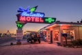 Historic Blue Swallow Motel in Tucumcari, New Mexico Royalty Free Stock Photo